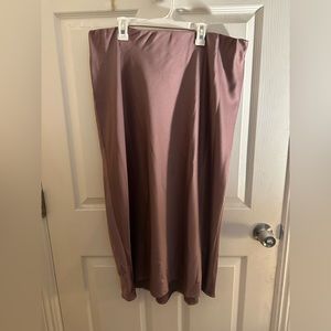 Purple satin skirt